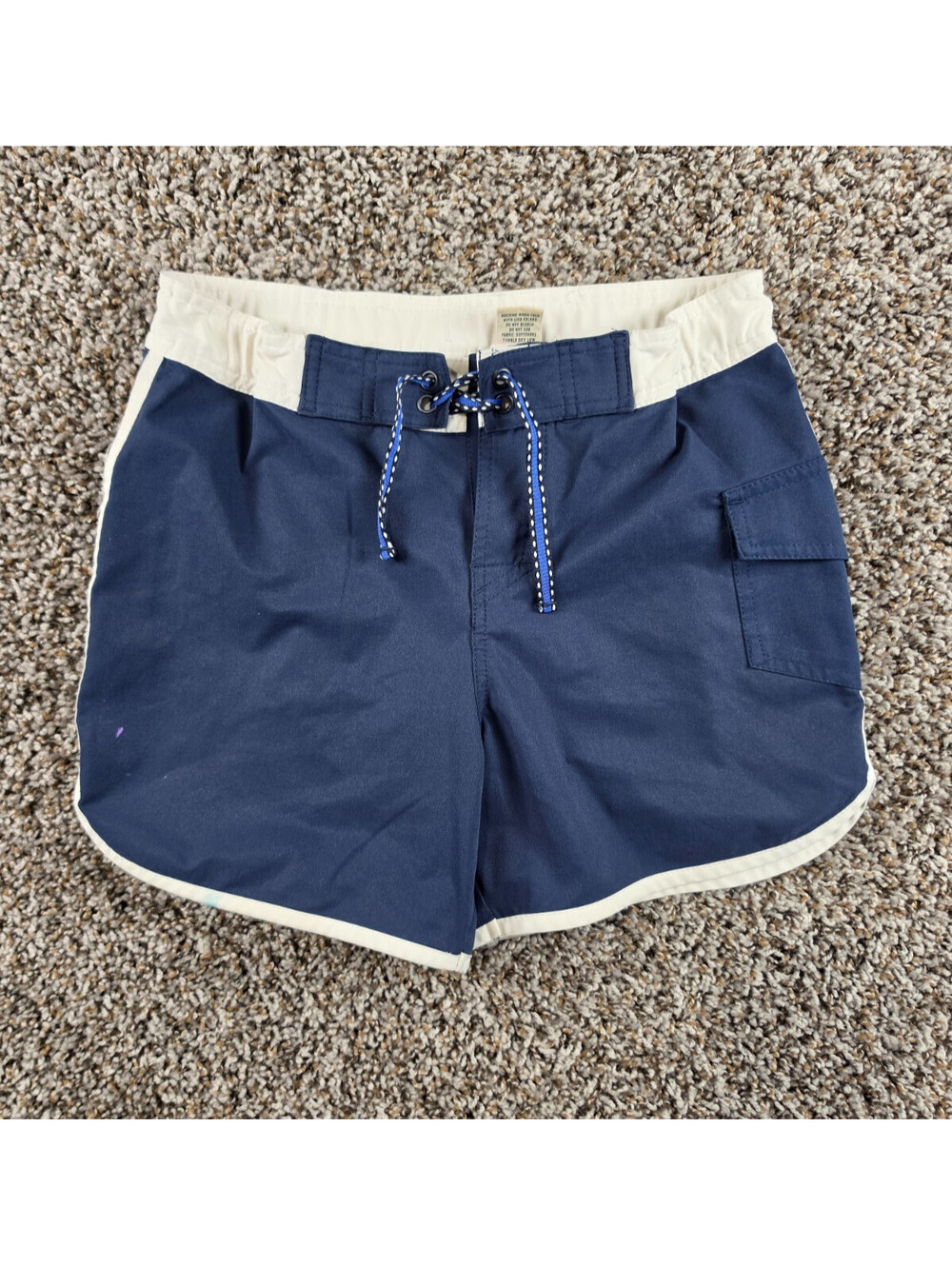 L.L. Bean Sun and Surf Shorts Girls Sz 12 Navy Blue White